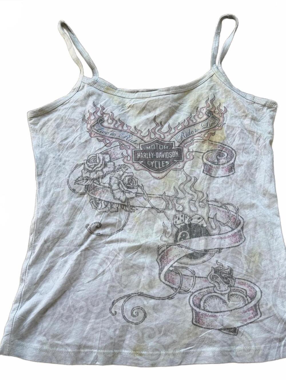 Harley-Davidson Jamaica Women’s Tank Top Gray Motorcycle Size M